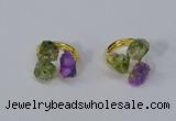 NGR213 5*8mm - 6*10mm freeform druzy agate & peridot rings wholesale