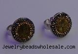 NGR2140 20mm - 22mm coin plated druzy agate gemstone rings