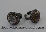 NGR2152 20mm - 22mm coin plated druzy agate rings wholesale