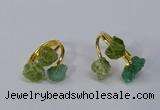 NGR216 5*8mm - 6*10mm freeform druzy agate & peridot rings wholesale