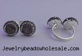 NGR2177 12mm - 14mm coin plated druzy agate rings wholesale