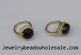 NGR228 12mm flat round agate gemstone rings wholesale