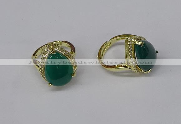 NGR256 13*18mm teardrop agate gemstone rings wholesale