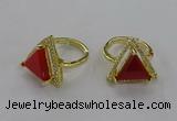 NGR273 14*14mm triangle agate gemstone rings wholesale