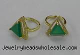 NGR275 14*14mm triangle agate gemstone rings wholesale