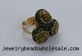 NGR293 14mm - 16mm coin plated druzy agate gemstone rings