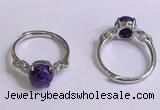 NGR3000 925 sterling silver with 8mm flat  round charoite rings