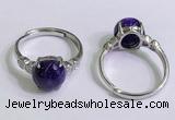 NGR3003 925 sterling silver with 10mm flat  round charoite rings