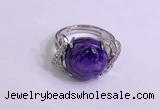 NGR3011 925 sterling silver with 14mm flat  round charoite rings