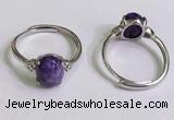 NGR3016 925 sterling silver with 8*10mm oval charoite rings