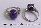 NGR3022 925 sterling silver with 10*12mm oval charoite rings