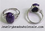 NGR3029 925 sterling silver with 10*14mm oval charoite rings