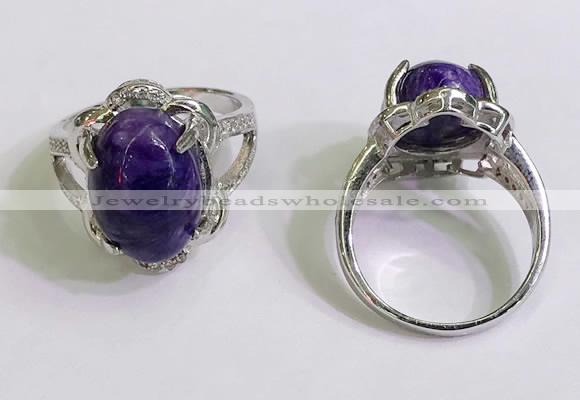 NGR3030 925 sterling silver with 10*14mm oval charoite rings