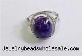 NGR3037 925 sterling silver with 12*14mm oval charoite rings