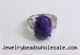 NGR3043 925 sterling silver with 12*16mm oval charoite rings