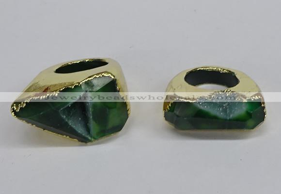 NGR307 25*40mm - 30*35mm freeform druzy agate gemstone rings