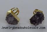 NGR313 15*20mm - 18*25mm freeform druzy amethyst gemstone rings