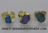 NGR315 10*14mm - 13*18mm freeform druzy agate gemstone rings