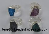 NGR325 13*18mm - 15*20mm freeform druzy agate gemstone rings