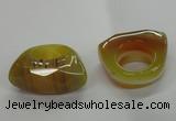 NGR33 16*35*40mm faceted freeform agate gemstone rings