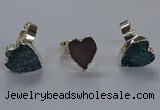 NGR333 13*18mm - 15*20mm heart druzy agate gemstone rings