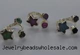 NGR365 8mm coin & 15*16mm star druzy agate rings wholesale