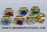 NGR380 15*20mm - 20*25mm freeform druzy agate rings wholesale