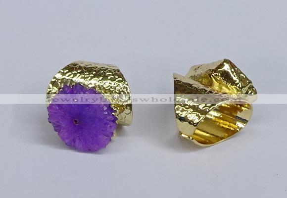 NGR384 18*25mm - 22*28mm freeform druzy agate gemstone rings