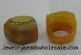 NGR39 20*30*35mm faceted freeform agate gemstone rings