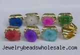 NGR390 18*25mm - 22*28mm freeform druzy agate gemstone rings