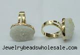 NGR57 15*20mm - 18*25mm freeform plated druzy agate rings