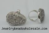 NGR60 25*30mm - 30*40mm freeform plated druzy agate rings