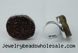 NGR63 25*30mm - 30*40mm freeform plated druzy agate rings