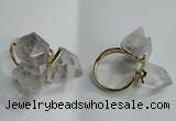 NGR75 13*18mm - 15*20mm faceted nuggets white crystal rings