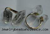 NGR76 15*20mm - 18*25mm faceted nuggets white crystal rings