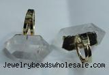 NGR79 15*25mm - 18*30mm faceted nuggets white crystal rings