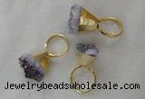 NGR83 20*22mm - 25*25mm nuggets amethyst gemstone rings