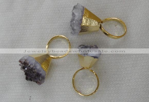 NGR83 20*22mm - 25*25mm nuggets amethyst gemstone rings