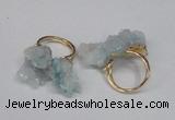 NGR97 15*20mm - 20*25mm nuggets plated druzy quartz rings