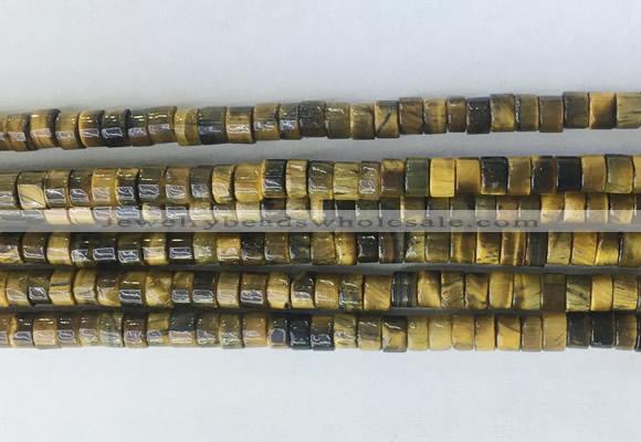 RBBS01 15 inches 2*4mm heishi yellow tiger eye gemstone beads