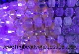 RBBS10 15 inches 8*12mm faceted wheel amethyst gemstone beads