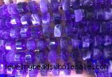 RBBS11 15 inches 8*12mm faceted wheel dogtooth amethyst gemstone beads