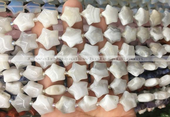 RGBS31 15 inches 16mm star white crazy lace agate gemstone beads