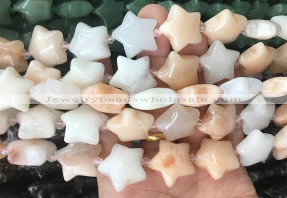 RGBS39 15 inches 20mm star pink aventurine gemstone beads