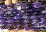 RIBS02 15 inches 8*13mm rice dogtooth amethyst gemstone beads wholesale