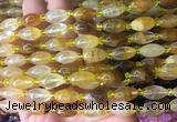 RIBS06 15 inches 8*13mm rice yellow gum flower gemstone beads wholesale