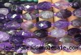 RIBS16 15 inches 10*14mm faceted rice dogtooth amethyst gemstone beads