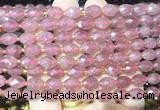 RIBS27 15 inches 6*8mm faceted rice strawberry quartz gemstone beads