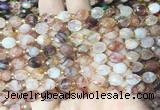 RIBS29 15 inches 6*8mm faceted rice red gum flower crystal gemstone beads