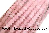 RQBS02 15 inches 5*8mm faceted rondelle rose quartz beads